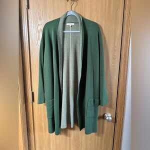 Green long sleeve cardigan
